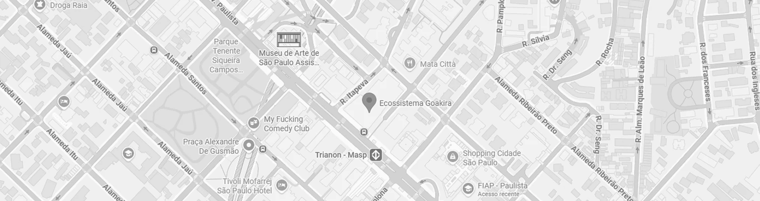 Mapa de localização do Ecossistema Goakira em São Paulo